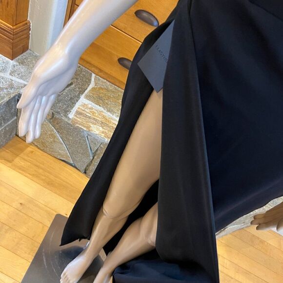 LIA STUBLLA Black One Shoulder High Slit Dress Size 0-2 XS NWT - Picture 5 of 12